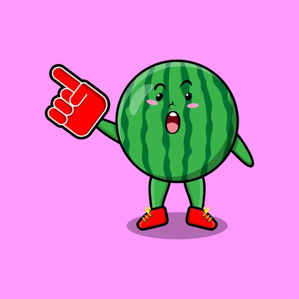 Cute Kawaii Watermelon Cartoon Character Different Expressions Cartoon Face Vector — Stock Vector