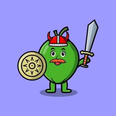 Şirin kawaii hindistan cevizi çizgi film karakteri. Çizgi film yüz vektör çizimlerinin farklı ifadeleri var.