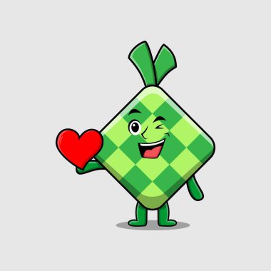 Kawaii ketupat çizgi film karakterini karikatür yüz vektör çizimlerinin farklı ifadeleriyle ayarla