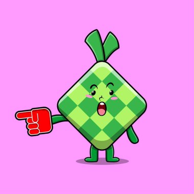 Kawaii ketupat çizgi film karakterini karikatür yüz vektör çizimlerinin farklı ifadeleriyle ayarla