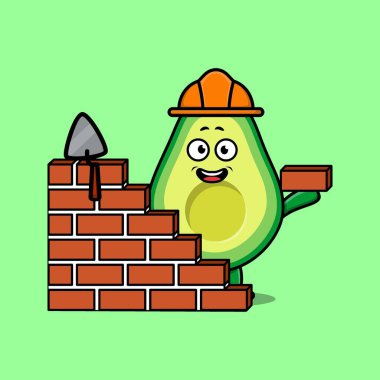 3 boyutlu modern stil tasarımında Avokado karakteri olarak sevimli bir çizgi film karakteri.