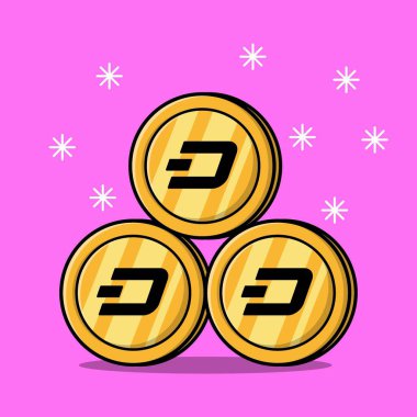 Altın çizgi paraların istiflenmesi izole edilmiş düz çizgi film çizimi izole edilmiş arkaplan