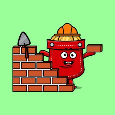 Kawaii cep çizgi film karakterini çizgi film yüz çizimlerinin farklı ifadeleriyle ayarla