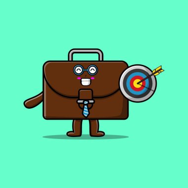 Kawaii bavul çizgi film karakterini farklı çizgi film yüz çizimleri ile ayarla