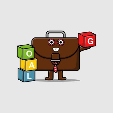 Kawaii bavul çizgi film karakterini farklı çizgi film yüz çizimleri ile ayarla