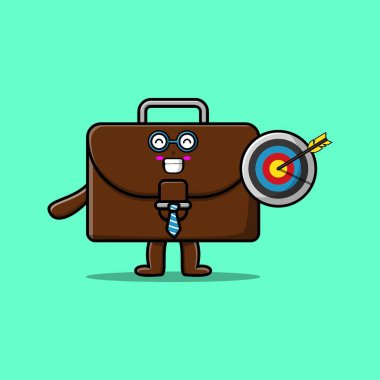 Kawaii bavul çizgi film karakterini farklı çizgi film yüz çizimleri ile ayarla