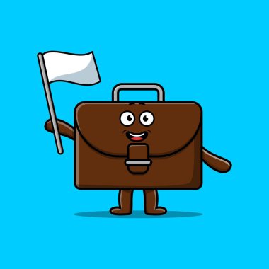 Kawaii bavul çizgi film karakterini farklı çizgi film yüz çizimleri ile ayarla