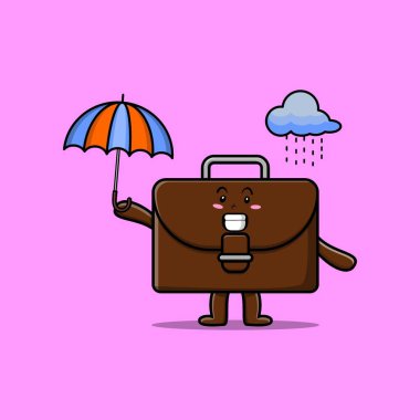 Kawaii bavul çizgi film karakterini farklı çizgi film yüz çizimleri ile ayarla