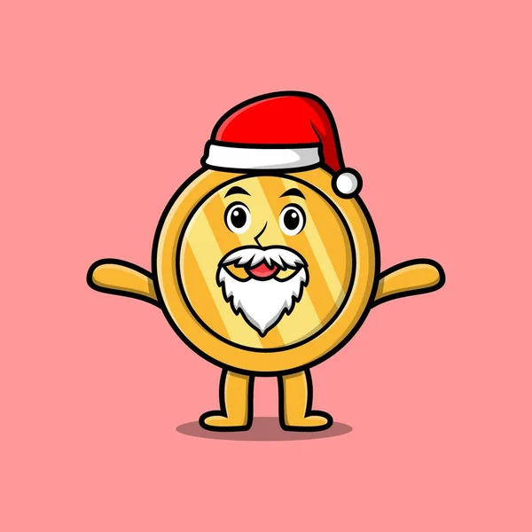 Cute Cartoon Gold Coin Character Happy Expression Modern Style Design — стоковый вектор