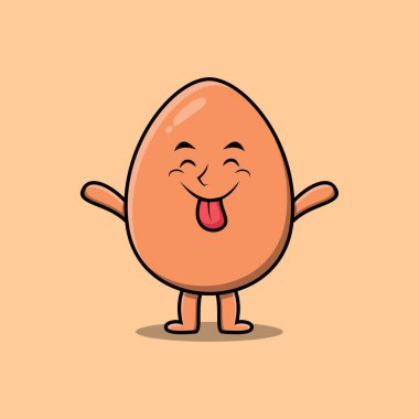 Şirin bir çizgi film karakteri. Şirin, kahverengi, sevimli bir yumurta karakteri.