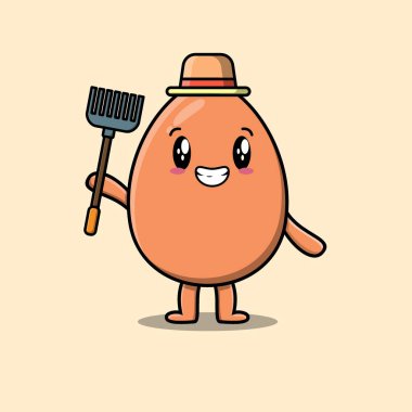 Modern tarz tasarımı ile ifade edilen sevimli kahverengi şirin yumurta karakteri. 