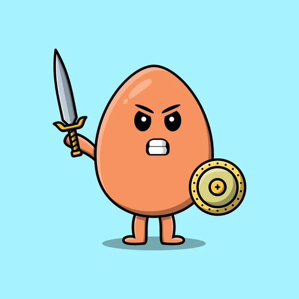 Cute cartoon brown cute egg character with expression in modern style design