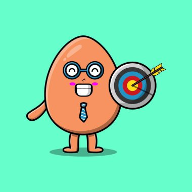 Modern tarz tasarımı ile ifade edilen sevimli kahverengi şirin yumurta karakteri. 