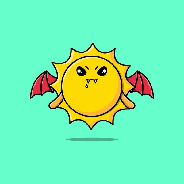 Personagem Bonito Sol Dos Desenhos Animados Com Expressão Design Estilo —  Vetores de Stock