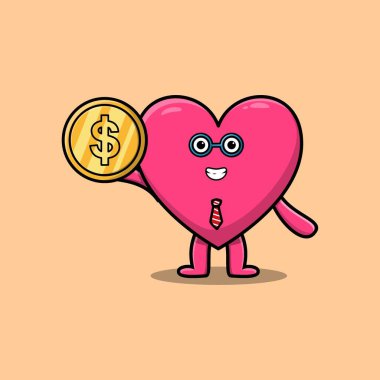 Altın sikke vektör görüntüsü taşıyan başarılı bir iş adamı.