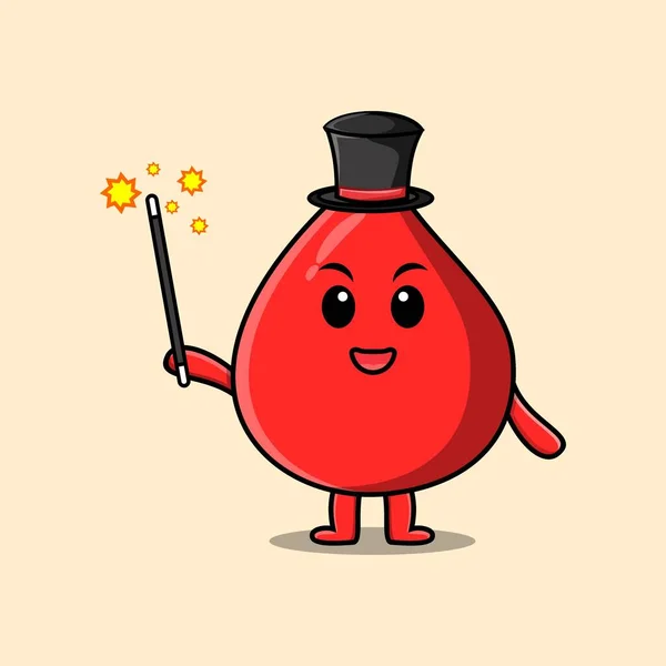 Set Kawaii Blood Drop Cartoon Character Different Expressions Cartoon Face — 图库矢量图片