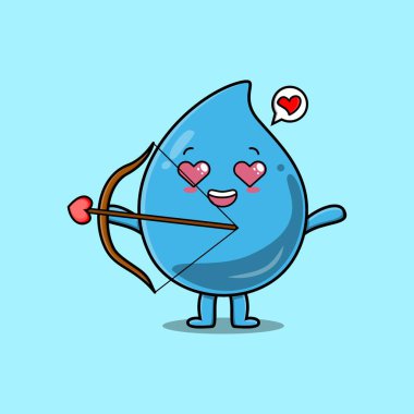 Sevimli maskot karakteri romantik aşk okuyla modern tasarım.