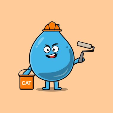 Çizgi filmlerdeki tatlı su damlaları düz modern stil tasarımı ile çizilmiş bir karakter.