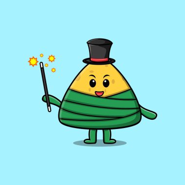 A gorgeous smart cute cartoon magician chinese rice dumpling style design