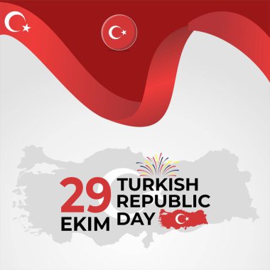 29 october turkey republic day, 29 ekim turkey happy holiday, turkey independence day flat design