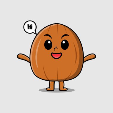 Modern stil tasarımında mutlu ifadesi olan tatlı bir çizgi film karakteri.