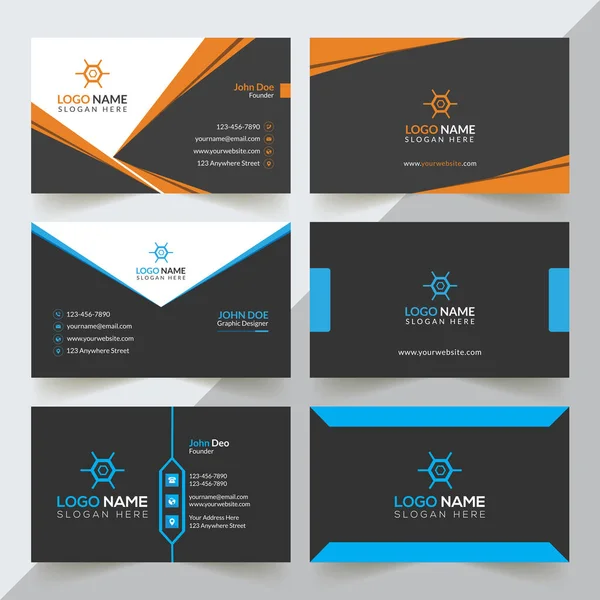 Modern Professional Business Card Template Simple Business Card Business Card — Wektor stockowy