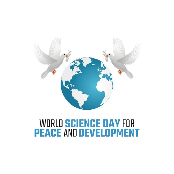 Vektorgrafik Des Weltwissenschaftstages Für Frieden Und Entwicklung Gut Für Den — Stockvektor