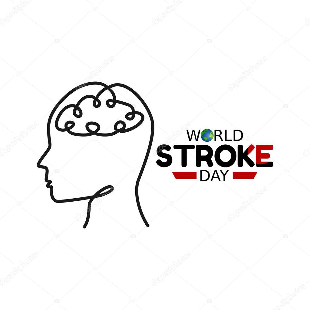 vector graphic of world stroke day good for world stroke day celebration. flat design. flyer design.flat illustration.