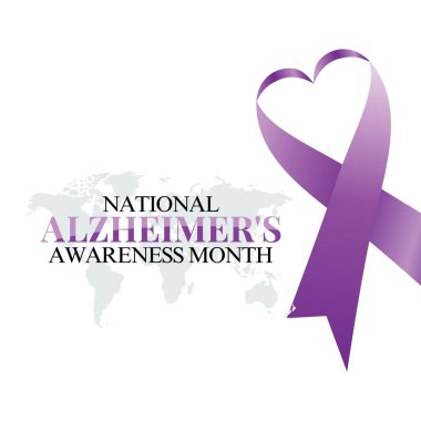 Ulusal Alzheimer farkındalık ayının vektör grafiği ulusal Alzheimer farkındalık ayı kutlamaları için iyidir. düz dizayn. İlan tasarımı. Düz illüstrasyon.