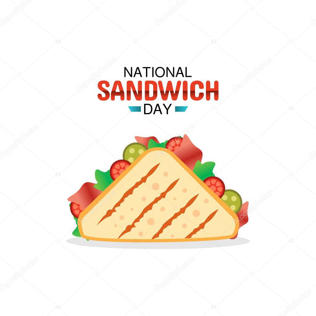 vector graphic of national sandwich day good for national sandwich day celebration. flat design. flyer design.flat illustration.