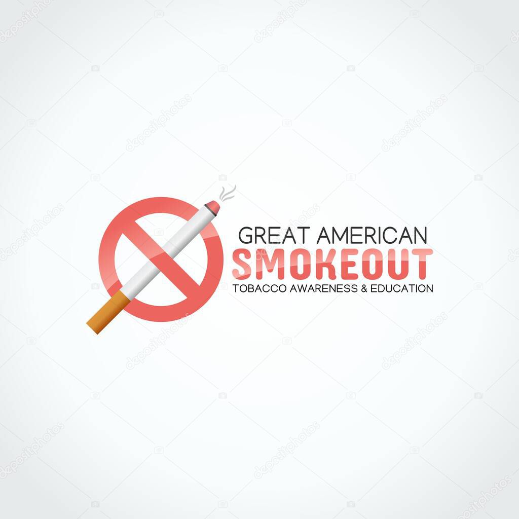 vector graphic of great american smokeout good for great american smokeout celebration. flat design. flyer design.flat illustration.