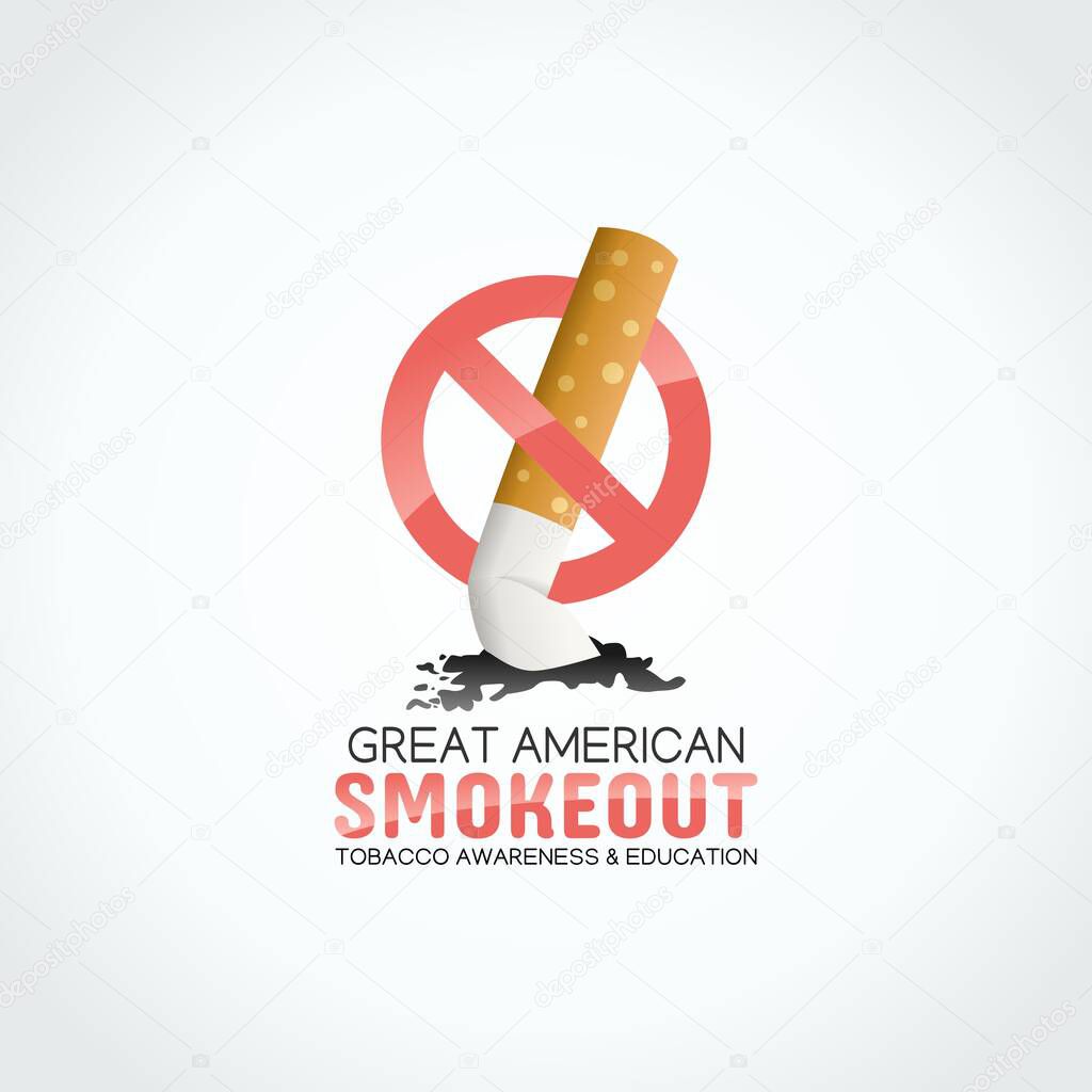vector graphic of great american smokeout good for great american smokeout celebration. flat design. flyer design.flat illustration.v