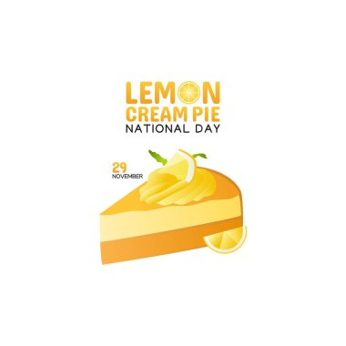 Ulusal Limonlu Kremalı Turta Günü 'nün vektör grafiği ulusal limonlu turta günü kutlamaları için iyidir. düz dizayn. İlan tasarımı. Düz illüstrasyon.