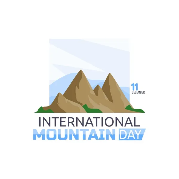 Vektor Grafik Hari Gunung Internasional Yang Baik Untuk Perayaan Hari - Stok Vektor
