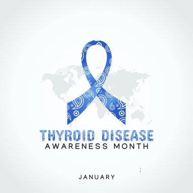 Tiroid hastalığı farkındalığı ayının vektör grafiği tiroid hastalıklarının farkındalık ayı kutlamaları için iyidir. düz dizayn. İlan tasarımı. Düz illüstrasyon.