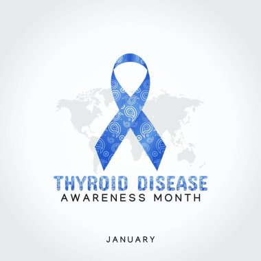 Tiroid hastalığı farkındalığı ayının vektör grafiği tiroid hastalıklarının farkındalık ayı kutlamaları için iyidir. düz dizayn. İlan tasarımı. Düz illüstrasyon.