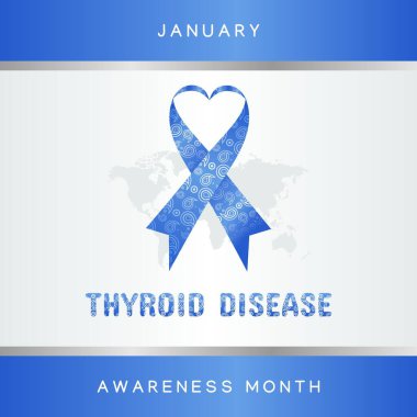 Tiroid hastalığı farkındalığı ayının vektör grafiği tiroid hastalıklarının farkındalık ayı kutlamaları için iyidir. düz dizayn. İlan tasarımı. Düz illüstrasyon.