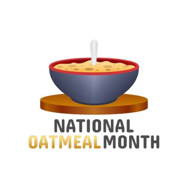 Ulusal yulaf ezmesi ayının vektör grafiği ulusal yulaf ezmesi ayı kutlamaları için iyidir. düz dizayn. İlan tasarımı. Düz illüstrasyon.