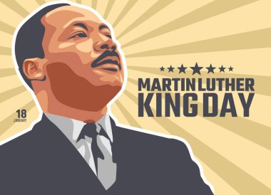 Martin Luther King Günü 'nün vektör grafiği Martin Luther King Günü kutlaması için iyi. düz dizayn. İlan tasarımı. Düz illüstrasyon.
