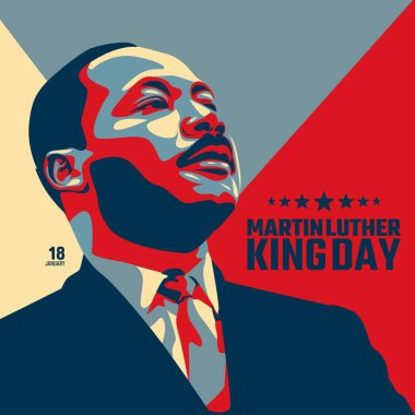 Martin Luther King Günü 'nün vektör grafiği Martin Luther King Günü kutlaması için iyi. düz dizayn. İlan tasarımı. Düz illüstrasyon.