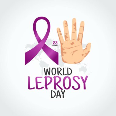 Dünya cüzam günü kutlaması için vektör grafiği. düz dizayn. İlan tasarımı. Düz illüstrasyon.