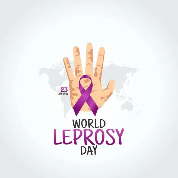 Dünya cüzam günü kutlaması için vektör grafiği. düz dizayn. İlan tasarımı. Düz illüstrasyon.