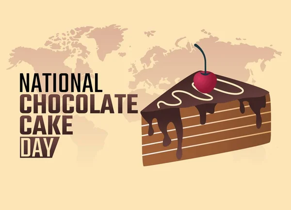 Vectorgrafiek Van Nationale Chocoladetaart Dag Goed Voor Nationale Chocoladetaart Dag — Stockvector