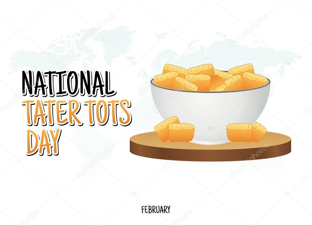 vector graphic of national tater tots day good for national tater tots day celebration. flat design. flyer design.flat illustration.