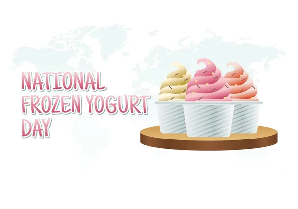 Vector Graphic National Frozen Yogurt Day Good National Frozen Yogurt — Image vectorielle