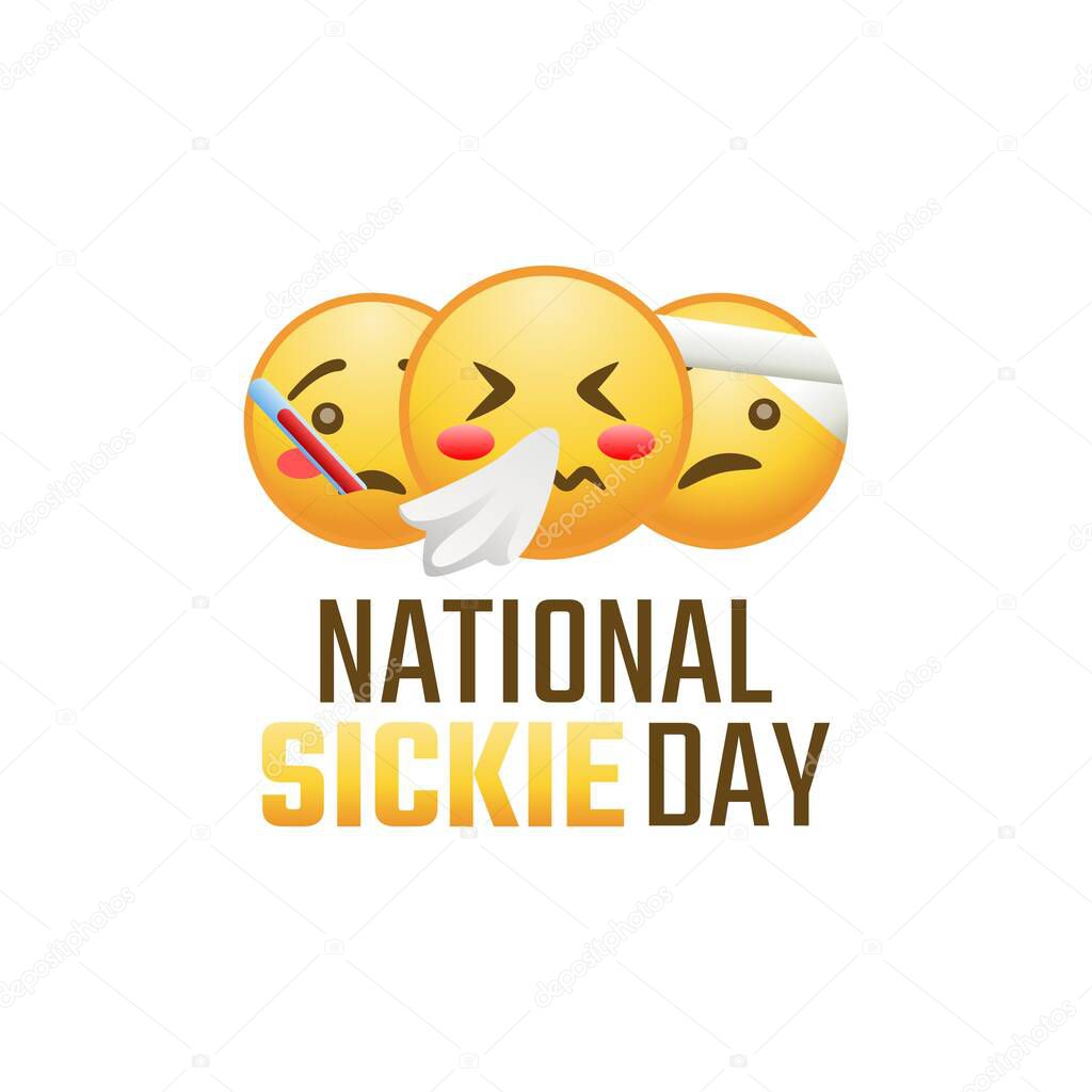 Vector graphic of national sickie day good for national sickie day celebration. flat design. flyer design.flat illustration.