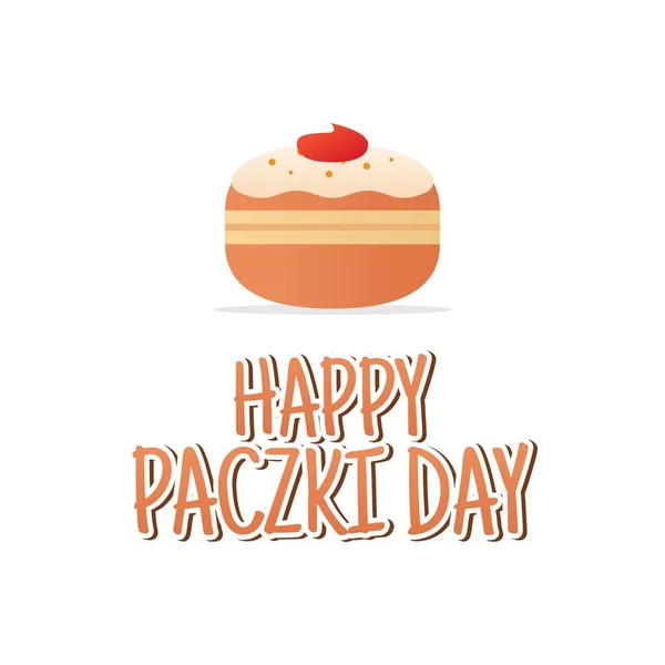 Mutlu Paczki Günü 'nün vektör grafiği mutlu Paczki günü kutlamaları için iyidir. düz dizayn. İlan tasarımı. Düz illüstrasyon.