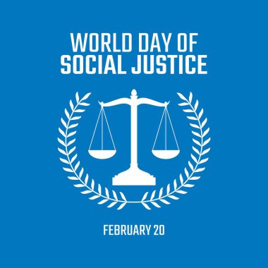 Sosyal adalet gününün vektörel grafiği sosyal adalet günü için iyidir. düz dizayn. İlan tasarımı. Düz illüstrasyon.