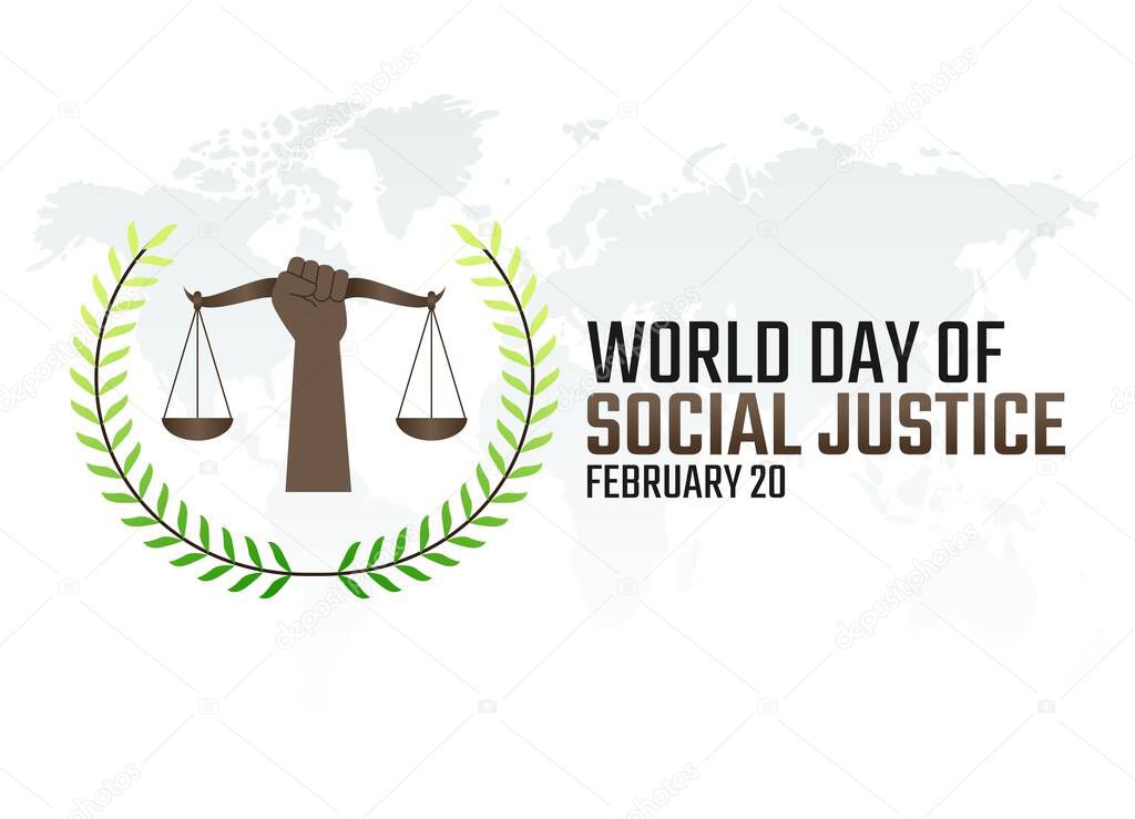 vector graphic of world day of social justice good for world day of social justice celebration. flat design. flyer design.flat illustration.