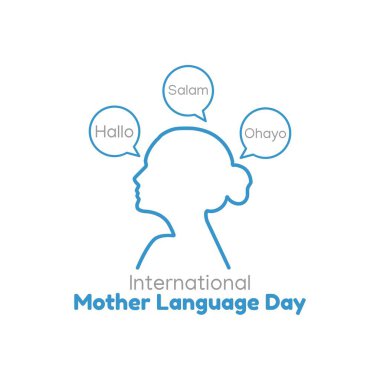 Uluslararası Ana Dil Günü 'nün vektör grafiği uluslararası ana dil günü kutlamaları için iyidir. düz dizayn. İlan tasarımı. Düz illüstrasyon.